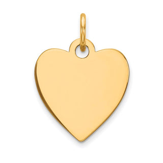 14k Yellow Gold Plain .011 Gauge Engravable Heart Disc Charm XM195/11