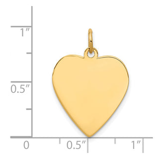 14k Yellow Gold Plain .009 Gauge Engravable Heart Disc Charm XM196/09