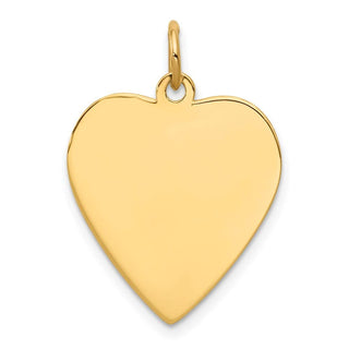 14k Yellow Gold Plain .011 Gauge Engravable Heart Disc Charm XM196/11