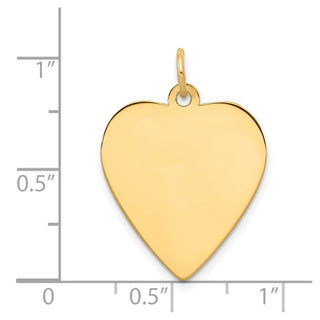 14k Yellow Gold Plain .011 Gauge Engravable Heart Disc Charm XM197/11
