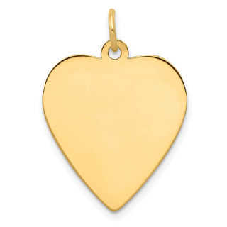 14k Yellow Gold Plain .011 Gauge Engravable Heart Disc Charm XM197/11
