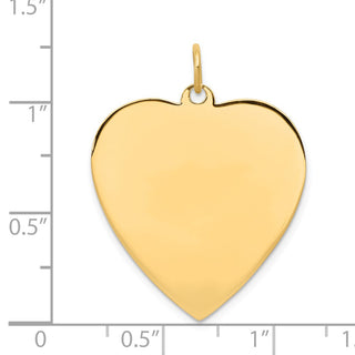 14k Yellow Gold Plain .013 Gauge Engravable Heart Disc Charm XM199/13