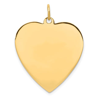 14k Yellow Gold Plain .013 Gauge Engravable Heart Disc Charm XM199/13