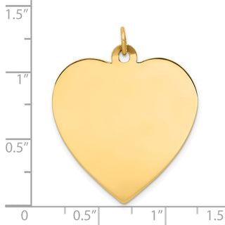 14k Yellow Gold Plain .013 Gauge Engravable Heart Disc Charm XM200/13