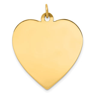 14k Yellow Gold Plain .013 Gauge Engravable Heart Disc Charm XM200/13