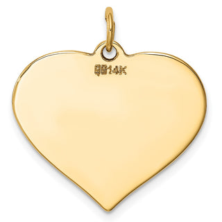 14k Yellow Gold Plain .011 Gauge Engravable Heart Disc Charm XM202/11