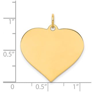 14k Yellow Gold Plain .011 Gauge Engravable Heart Disc Charm XM202/11