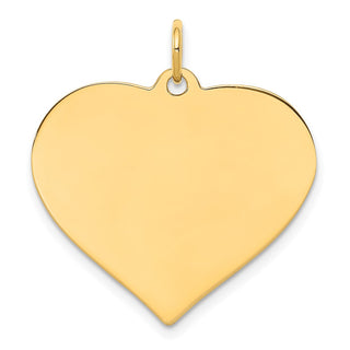 14k Yellow Gold Plain .011 Gauge Engravable Heart Disc Charm XM202/11