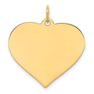 14k Yellow Gold Plain .011 Gauge Engravable Heart Disc Charm XM202/11