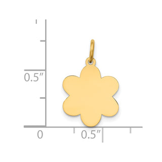 14k Yellow Gold Plain .018 Gauge Engravable Flower Disc Charm XM203/18