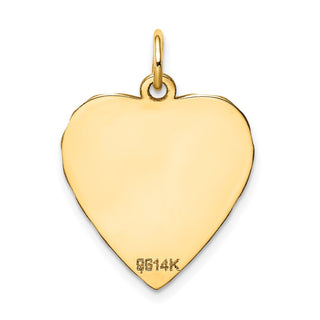 14k Yellow Gold Etched .018 Gauge Engravable Heart Disc Charm XM208/18