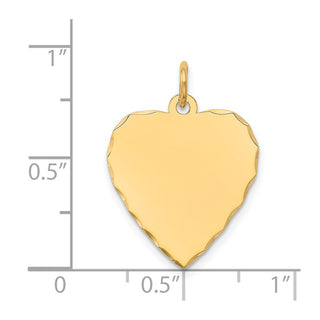 14k Yellow Gold Etched .018 Gauge Engravable Heart Disc Charm XM208/18
