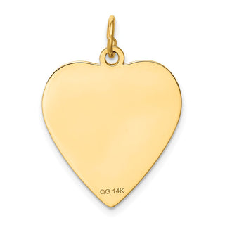 14k Yellow Gold Etched .018 Gauge Engravable Heart Disc Charm XM209/18