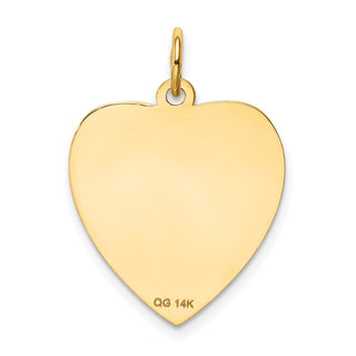 14k Yellow Gold Etched .018 Gauge Engravable Heart Disc Charm XM210/18