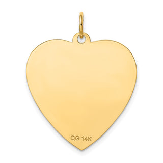 14k Yellow Gold Etched .018 Gauge Engravable Heart Disc Charm XM213/18
