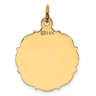 14k Yellow Gold Plain .018 Gauge Engravable Disc Charm XM229/18