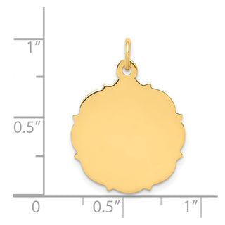 14k Yellow Gold Plain .018 Gauge Engravable Disc Charm XM229/18