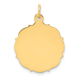 14k Yellow Gold Plain .018 Gauge Engravable Disc Charm XM229/18