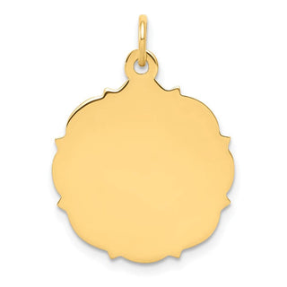 14k Yellow Gold Plain .013 Gauge Engravable Disc Charm XM229/13