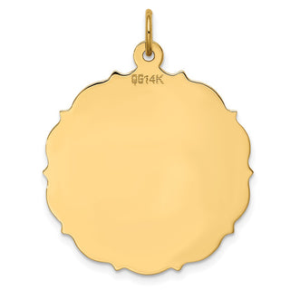 14k Yellow Gold Plain .018 Gauge Engravable Disc Charm XM230/18