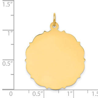 14k Yellow Gold Plain .018 Gauge Engravable Disc Charm XM230/18