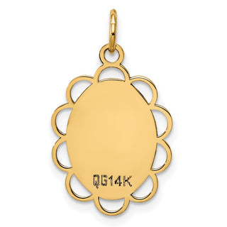 14k Yellow Gold Plain .013 Gauge Engravable Flower Disc Charm XM247/13