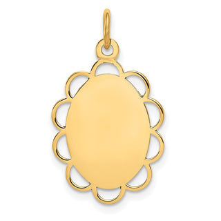 14k Yellow Gold Plain .013 Gauge Engravable Flower Disc Charm XM247/13