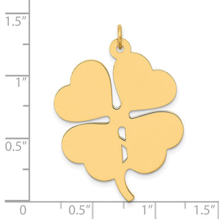 14k Yellow Gold Plain .018 Gauge Engravable Clover Disc Charm XM255/18