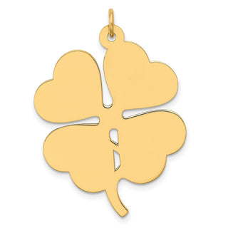 14k Yellow Gold Plain .018 Gauge Engravable Clover Disc Charm XM255/18