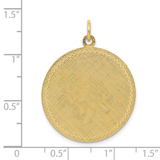 14k Yellow Gold Patterned .018 Gauge Circular Engravable Disc w/Satin Back