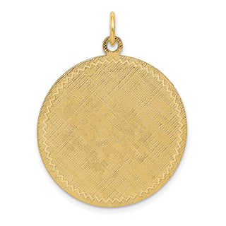 14k Yellow Gold Patterned .018 Gauge Circular Engravable Disc w/Satin Back