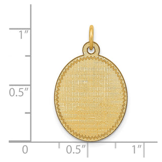 14k Yellow Gold Patterned .018 Gauge Engravable Oval Disc Charm XM267/18