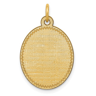 14k Yellow Gold Patterned .018 Gauge Engravable Oval Disc Charm XM267/18