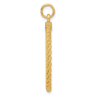 36mm x 26mm 14k Yellow Gold Patterned .013 Gauge Engravable Satin Back Rope Disc