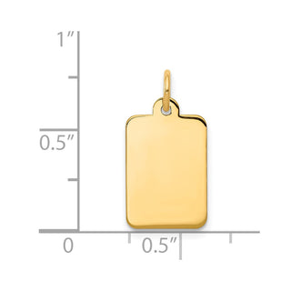 14k Yellow Gold Plain .011 Gauge Rectangular Engravable Disc Charm XM285/11