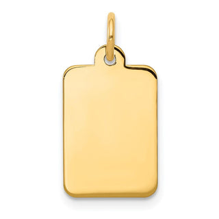 14k Yellow Gold Plain .011 Gauge Rectangular Engravable Disc Charm XM285/11