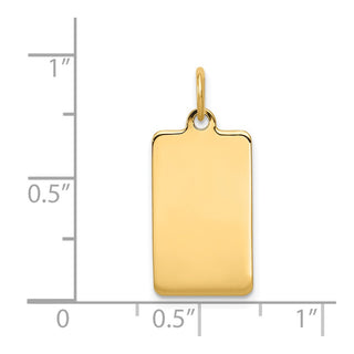 14k Yellow Gold Plain .011 Gauge Rectangular Engravable Disc Charm XM286/11