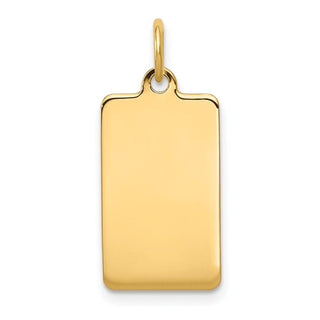 14k Yellow Gold Plain .011 Gauge Rectangular Engravable Disc Charm XM286/11