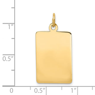 14k Yellow Gold Plain .011 Gauge Rectangular Engravable Disc Charm XM287/11