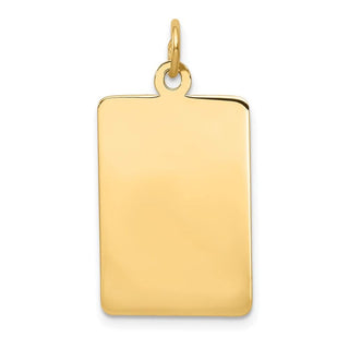 14k Yellow Gold Plain .011 Gauge Rectangular Engravable Disc Charm XM287/11