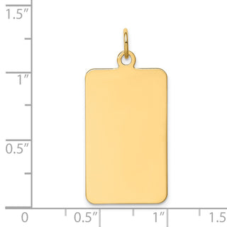 14k Yellow Gold Plain .011 Gauge Rectangular Engravable Disc Charm XM288/11