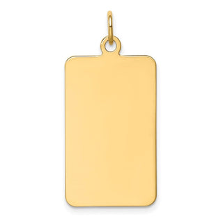 14k Yellow Gold Plain .011 Gauge Rectangular Engravable Disc Charm XM288/11