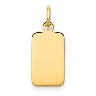 14k Yellow Gold Plain .011 Gauge Engravable Rectangular Disc Charm XM290/11