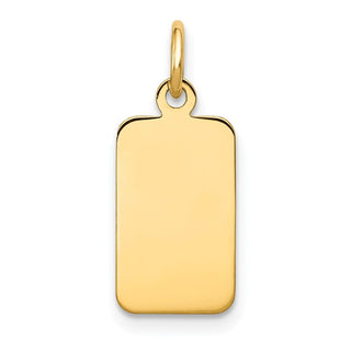14k Yellow Gold Plain .011 Gauge Engravable Rectangular Disc Charm XM290/11