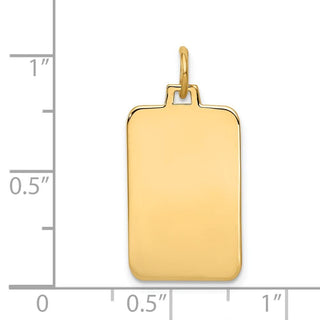 14k Yellow Gold Plain .011 Gauge Engravable Rectangular Disc Charm XM291/11