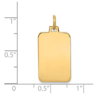 14k Yellow Gold Plain .011 Gauge Engravable Rectangular Disc Charm XM291/11