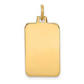 14k Yellow Gold Plain .011 Gauge Engravable Rectangular Disc Charm XM291/11