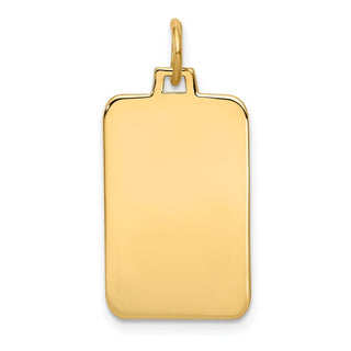 14k Yellow Gold Plain .011 Gauge Engravable Rectangular Disc Charm XM291/11
