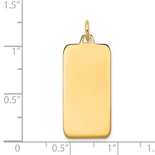 14k Yellow Gold Plain .011 Gauge Engravable Rectangular Disc Charm XM292/11