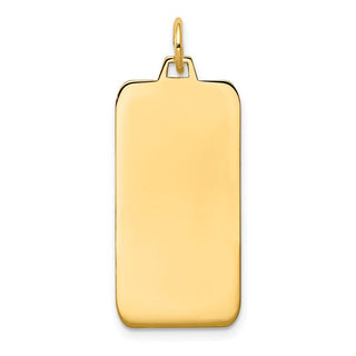 14k Yellow Gold Plain .011 Gauge Engravable Rectangular Disc Charm XM292/11